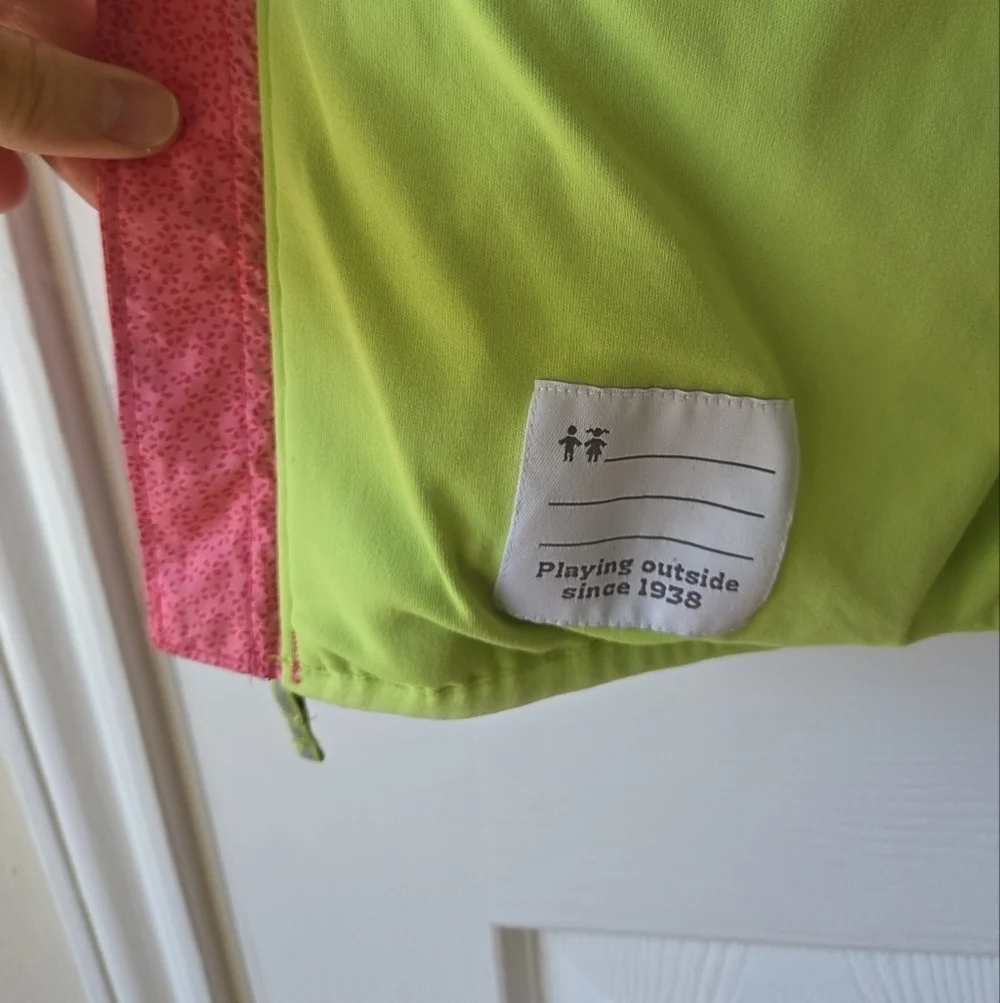 Columbia Girls Jacket L Omni-Wick Pink and Lime Green Windbreaker